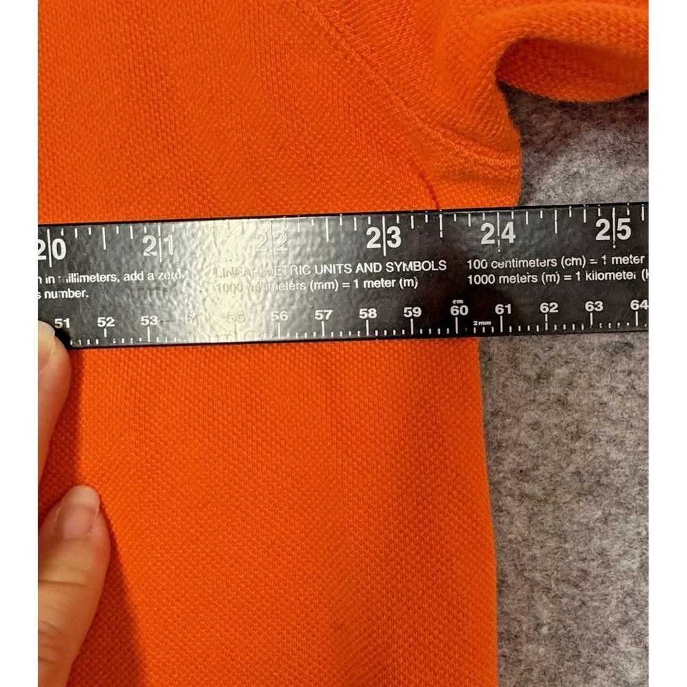 Polo Ralph Lauren Shirt Mens XL Orange Long Sleeve 1/4 zip Pocket Vntg